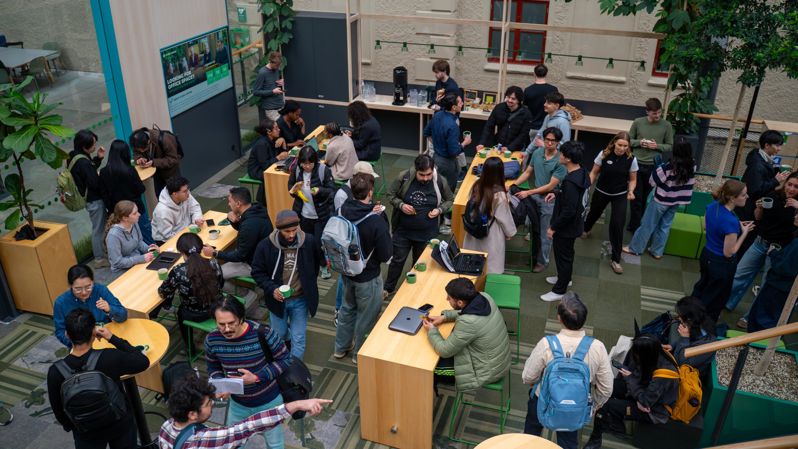 Students working together at a hackathon